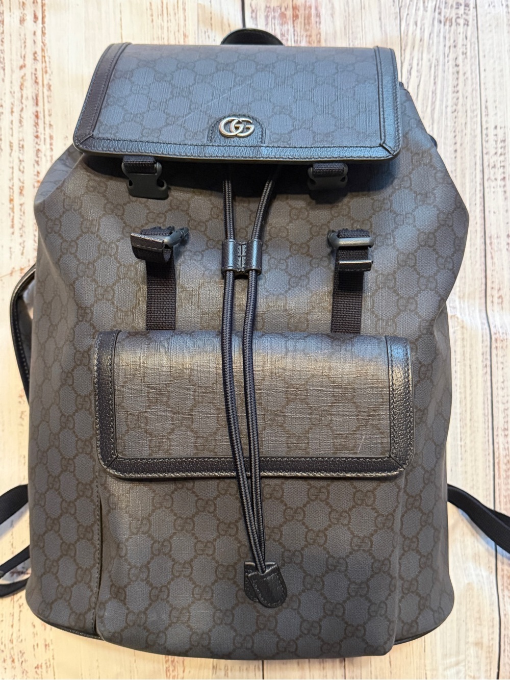Gucci bag Authentic canvas Backpack Ophidia Large - Navy blue